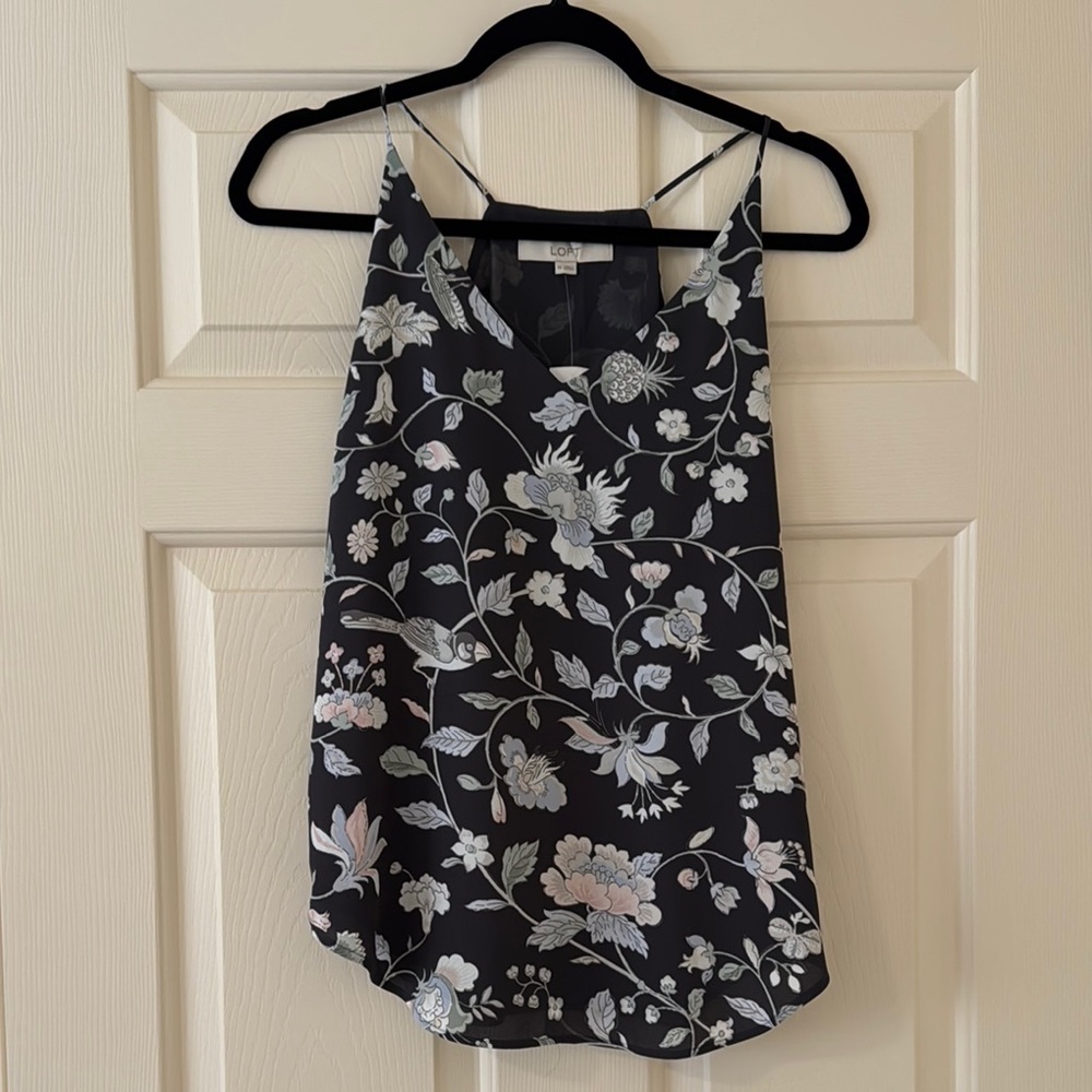 LOFT Navy Floral Women's Top